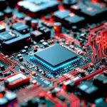 Close-up of a motherboard circuit board representing IT hardware solution in Mumbai.